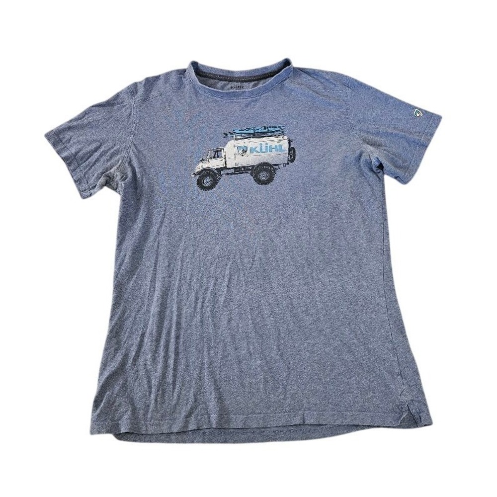 Kuhl Mens Blue Wildfibre Organic Cotton Expedition Truck Graphic T-Shirt Large